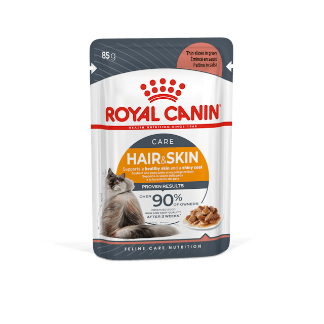 ROYAL CANIN Wet Cat Food Hair & Skin Care Gravy Pouches 12X85G - Sparklet