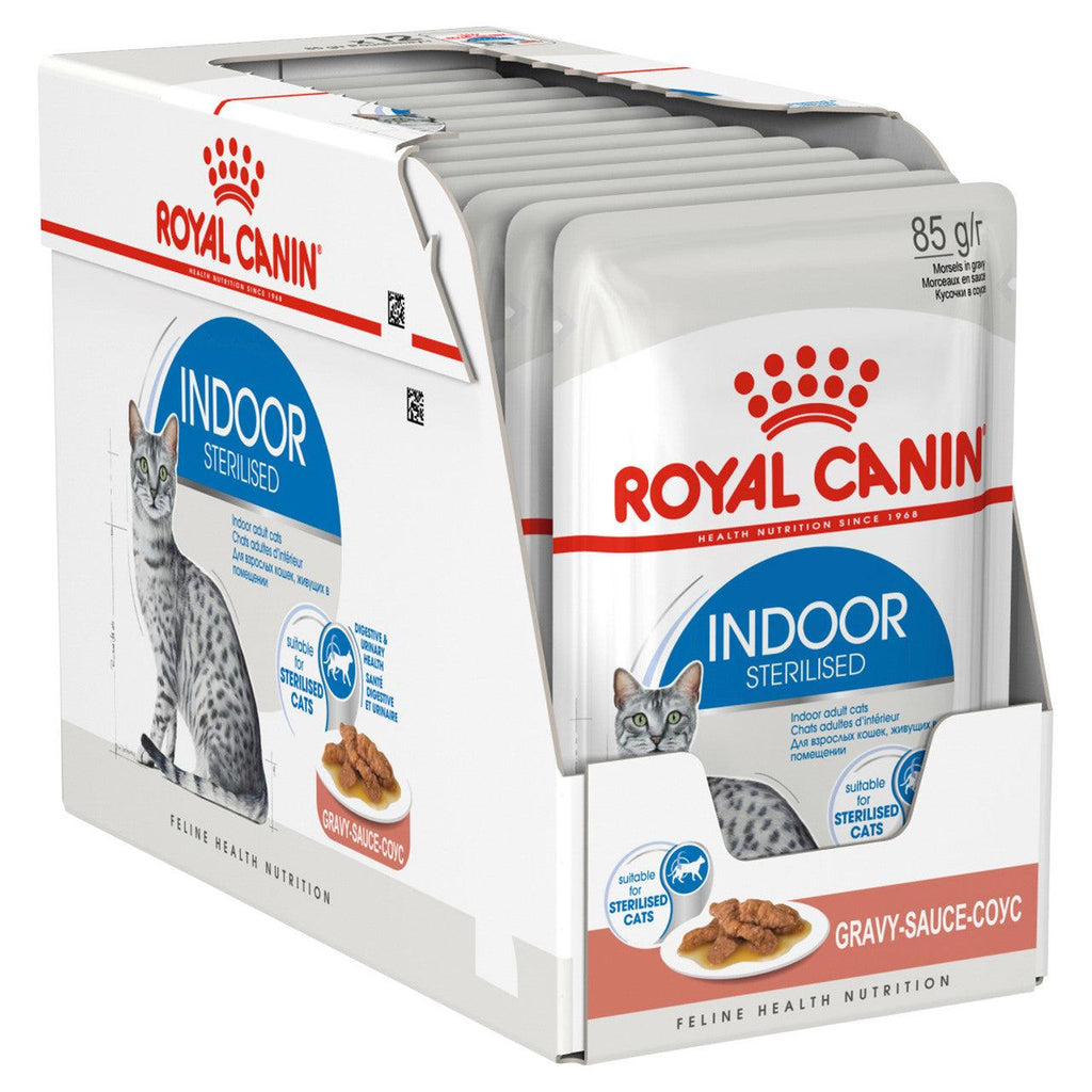 ROYAL CANIN Wet Cat Food Indoor Gravy Pouches 12X85G - Sparklet