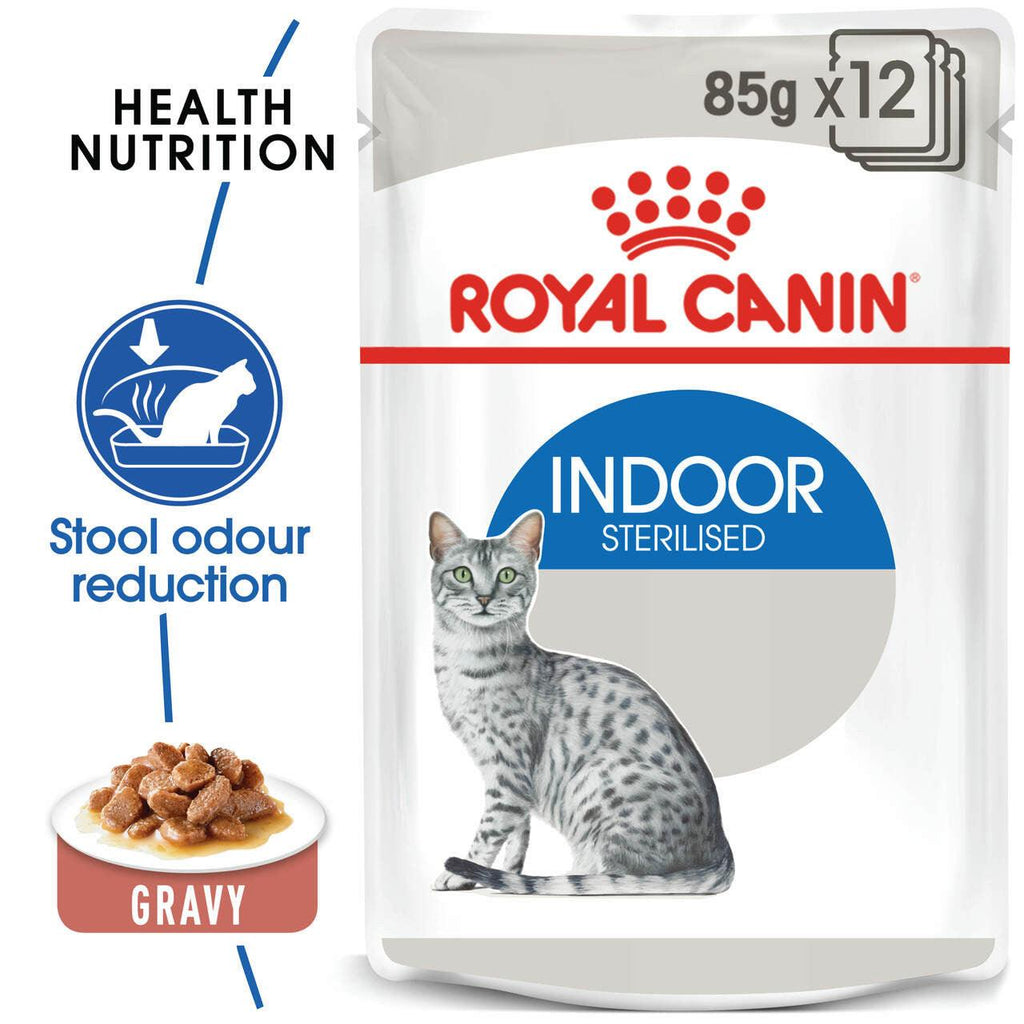 ROYAL CANIN Wet Cat Food Indoor Gravy Pouches 12X85G - Sparklet