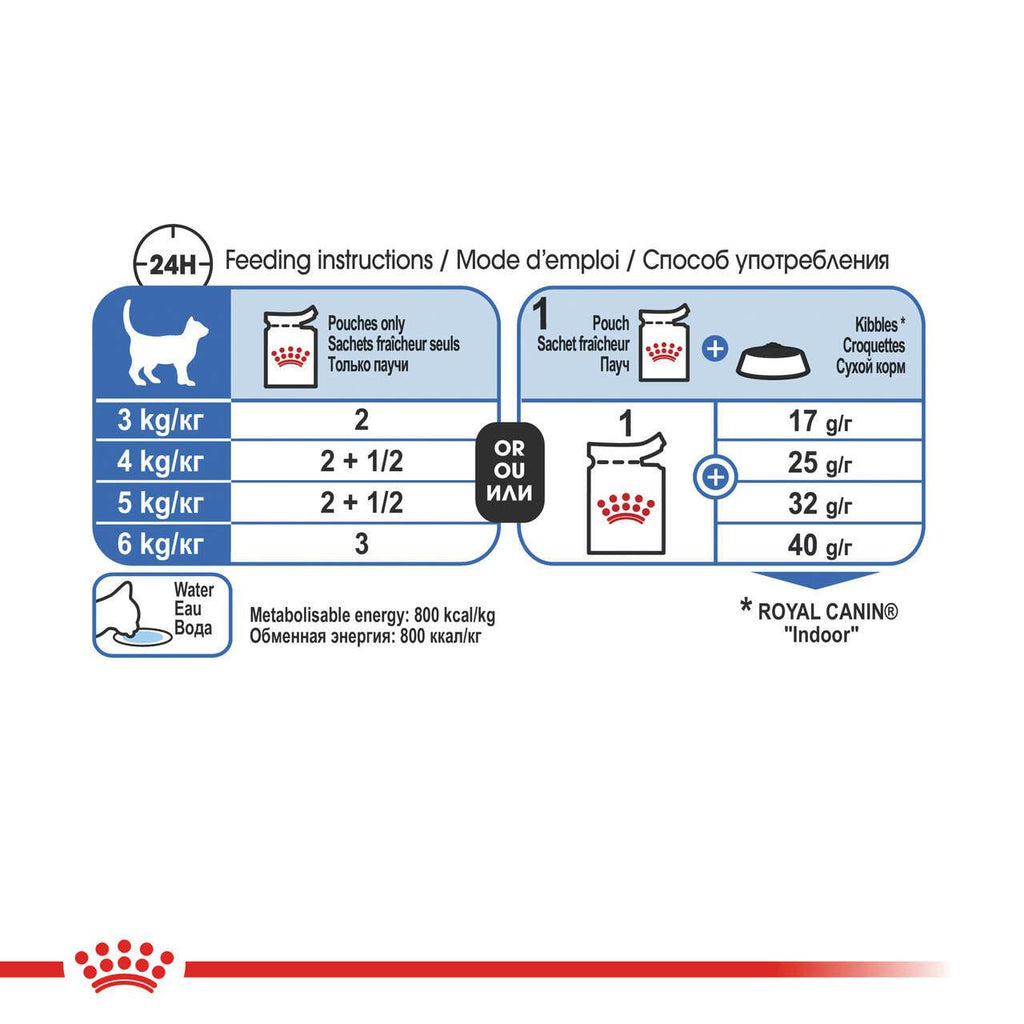 ROYAL CANIN Wet Cat Food Indoor Gravy Pouches 12X85G - Sparklet