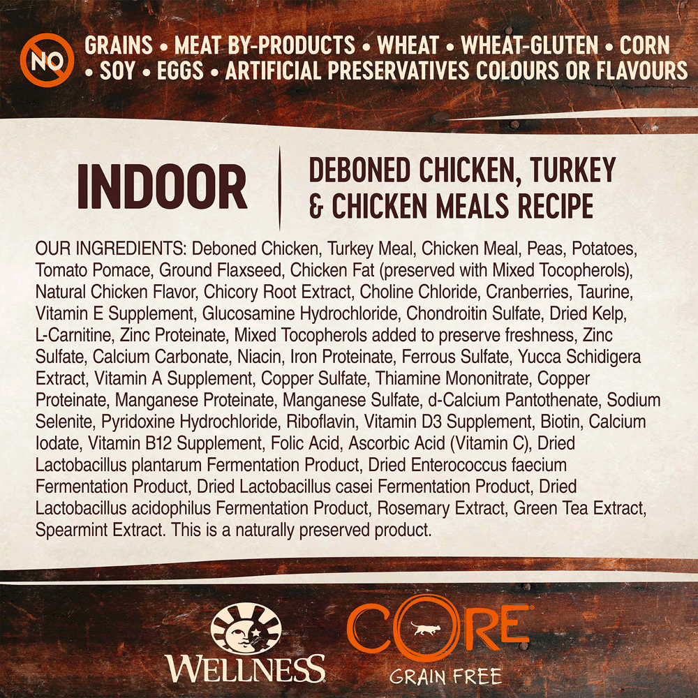 WELLNESS CORE Grain Free Indoor Chicken Dry Cat Food 2.27KG - Sparklet