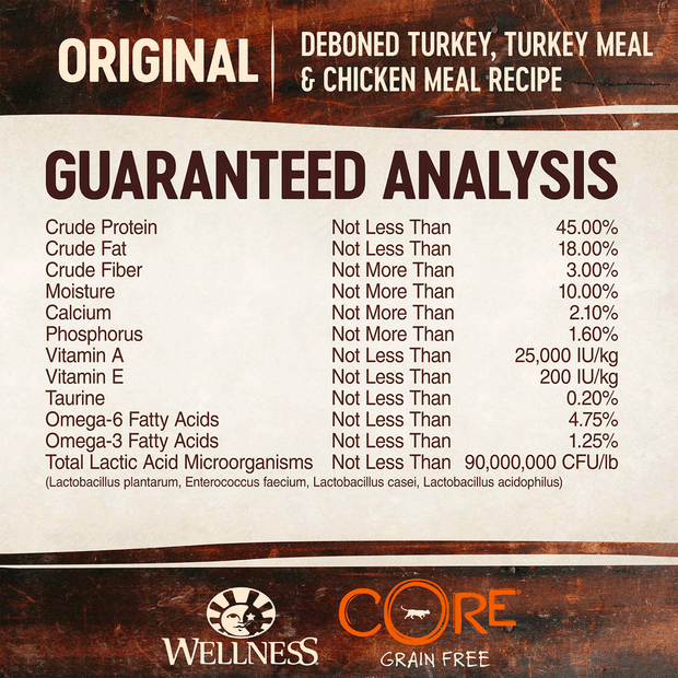 WELLNESS CORE Grain Free Original Turkey & Chicken Dry Cat Food 2.27KG - Sparklet