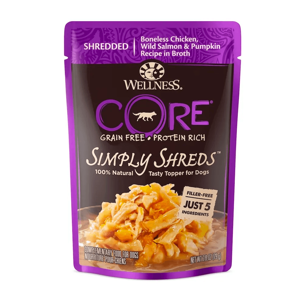 WELLNESS CORE Simply Shreds Wet Dog Food Chicken, Salmon & Pumpkin 79GX12 - Sparklet