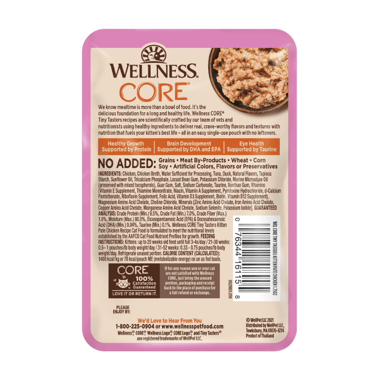 WELLNESS Core Tiny Tasters Wet Cat Food Chicken Pate For Kittens 50GX12 - Sparklet