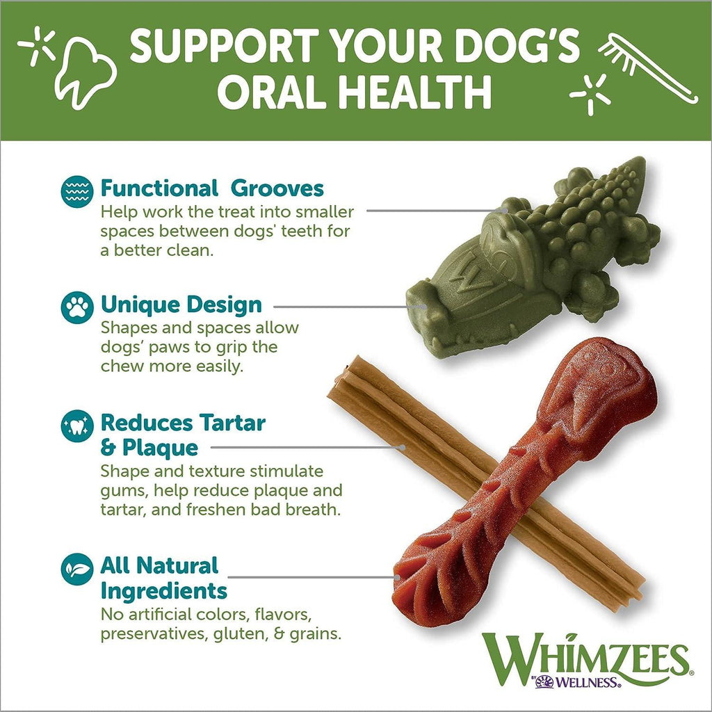 WHIMZEES Natural Daily Dental Chews For Adult Dog Small Breed Variety Box 56 Packs - Sparklet