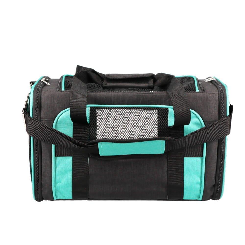 ZEEZ Foldable Soft Sided Pet Carrier Mint Green 45x28x28.5cm - Sparklet