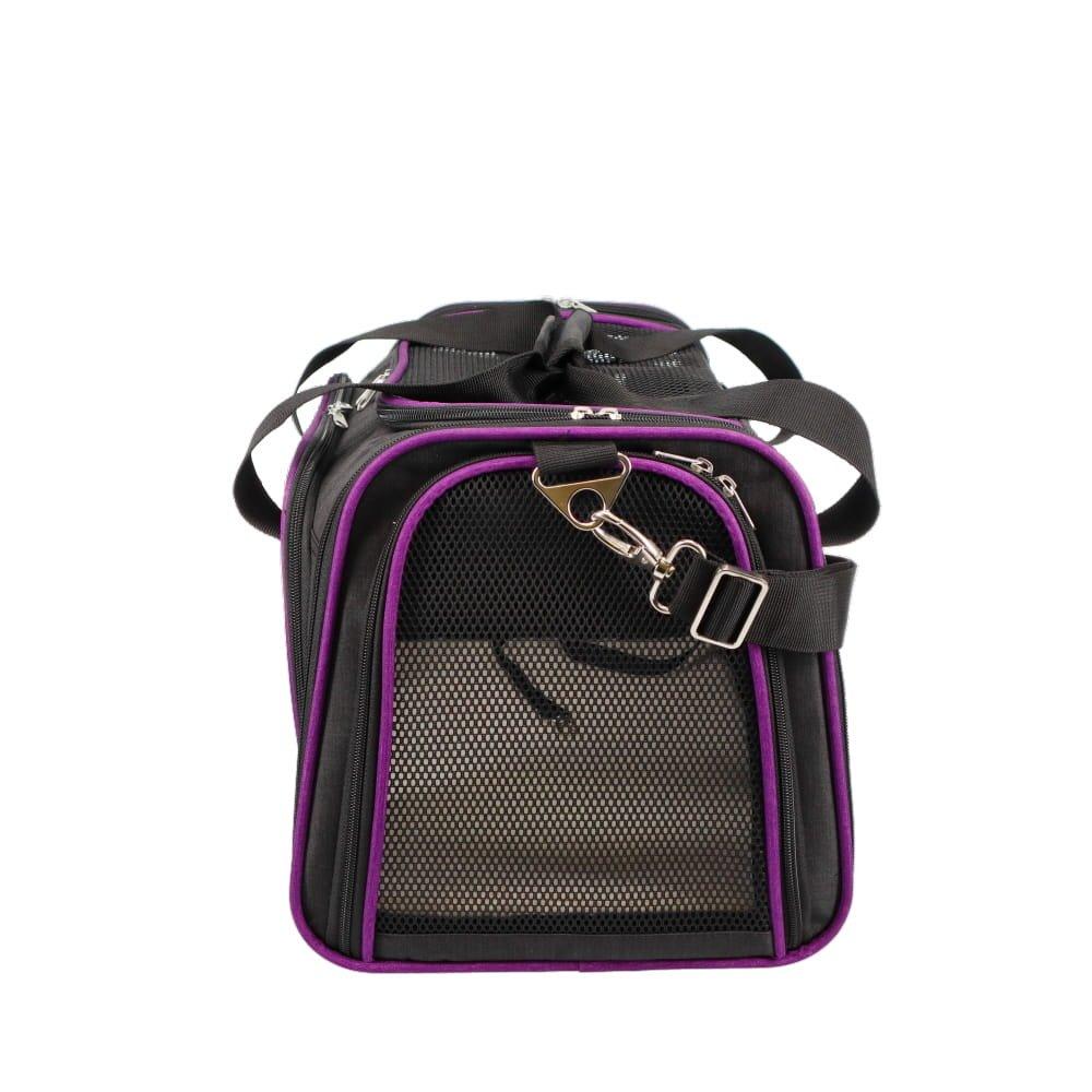 ZEEZ Foldable Soft Sided Pet Carrier Purple 45x28x28.5cm - Sparklet