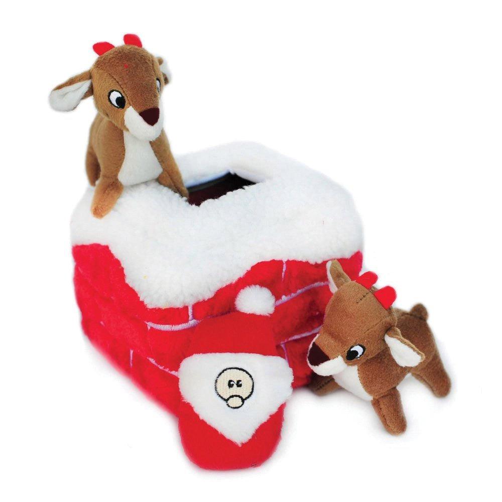 ZIPPY PAWS Holiday Zippy Burrow Chimney Dog Squeaking Toys - Sparklet