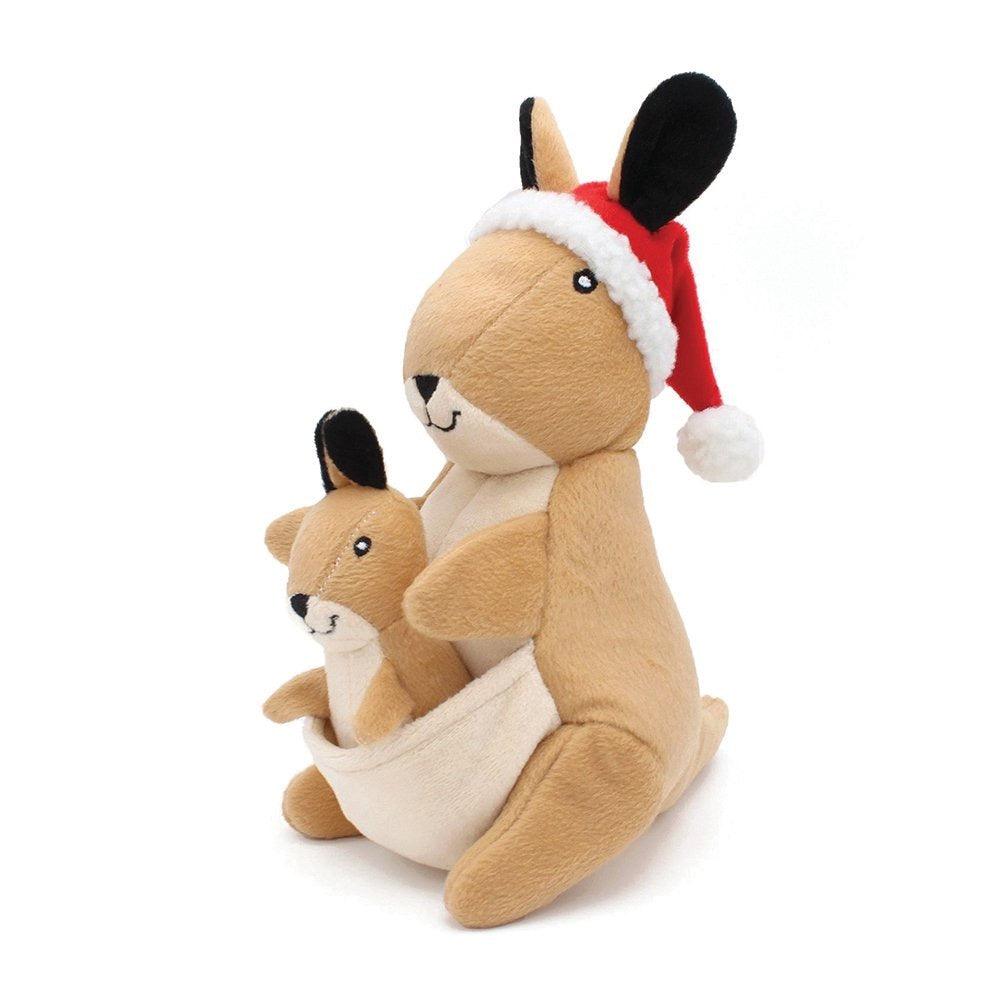 ZIPPY PAWS Holiday Zippy Burrow Festive Kangaroo Pouch Dog Squeaking Toys - Sparklet