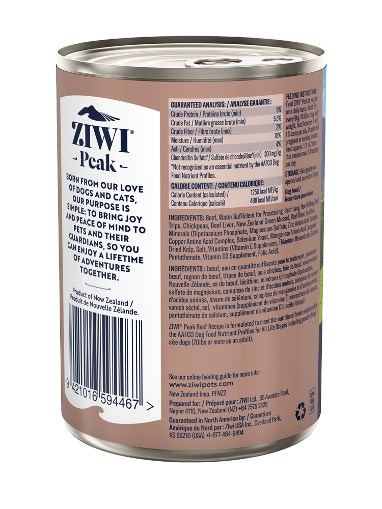 ZIWI PEAK Dog Dog Can Beef 390G / 390G X 12 - Sparklet