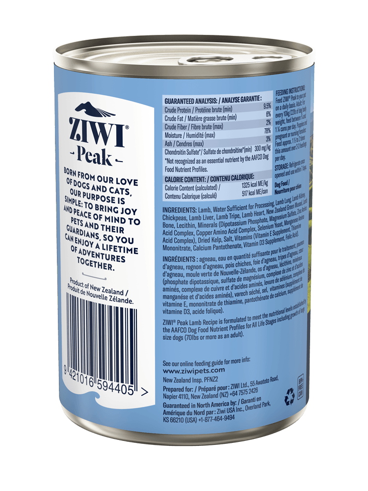 ZIWI PEAK Dog Dog Can Lamb 390G / 390G X 12 - Sparklet