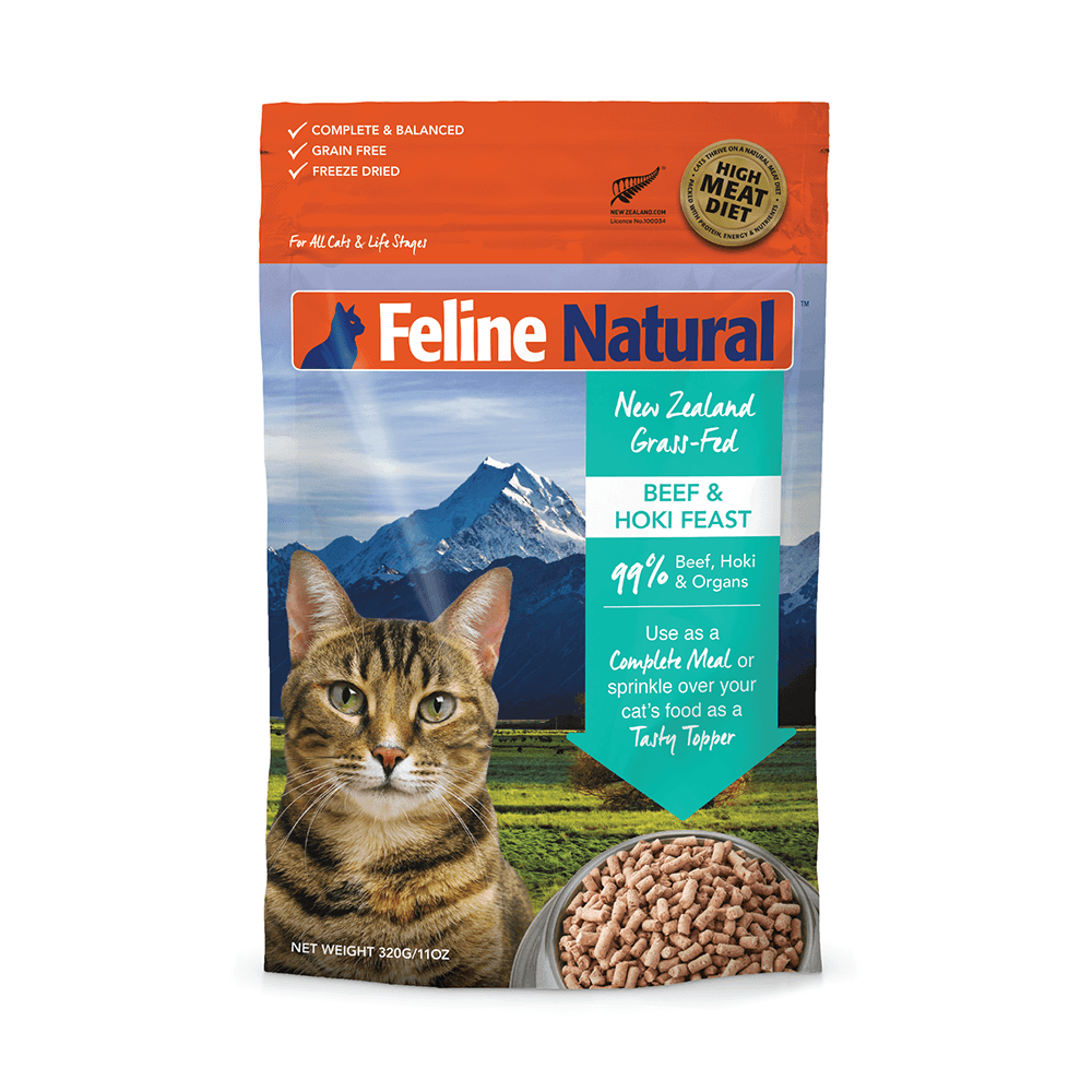 Feline Natural Freeze Dried Cat Food Beef & Hoki 320G - Sparklet