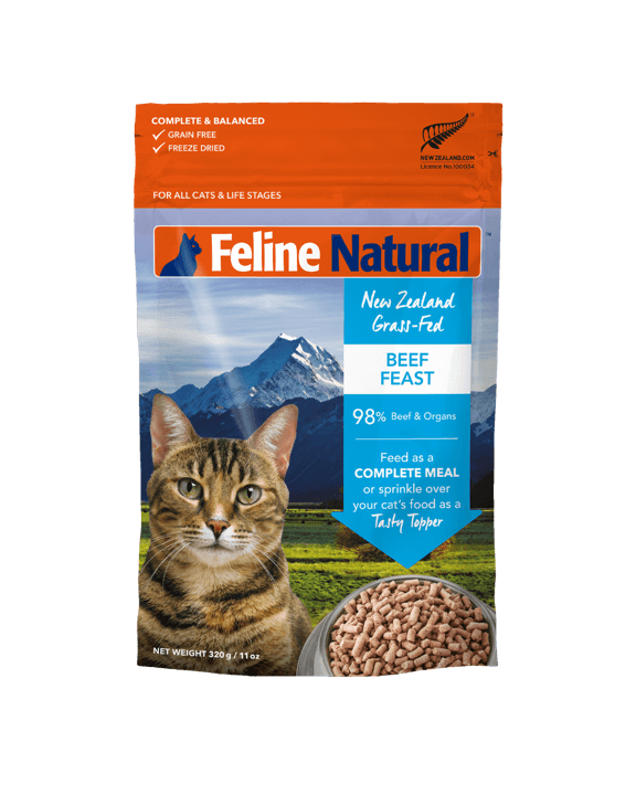 Feline Natural Freeze Dried Cat Food Beef Feast 320G - Sparklet