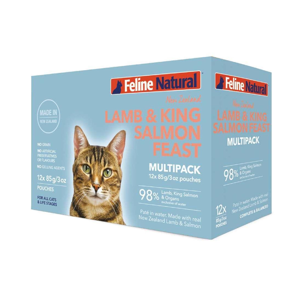 FELINE NATURAL (K9 Cat) Pouch Lamb & Salmon Multipack (85g x 12) - Sparklet