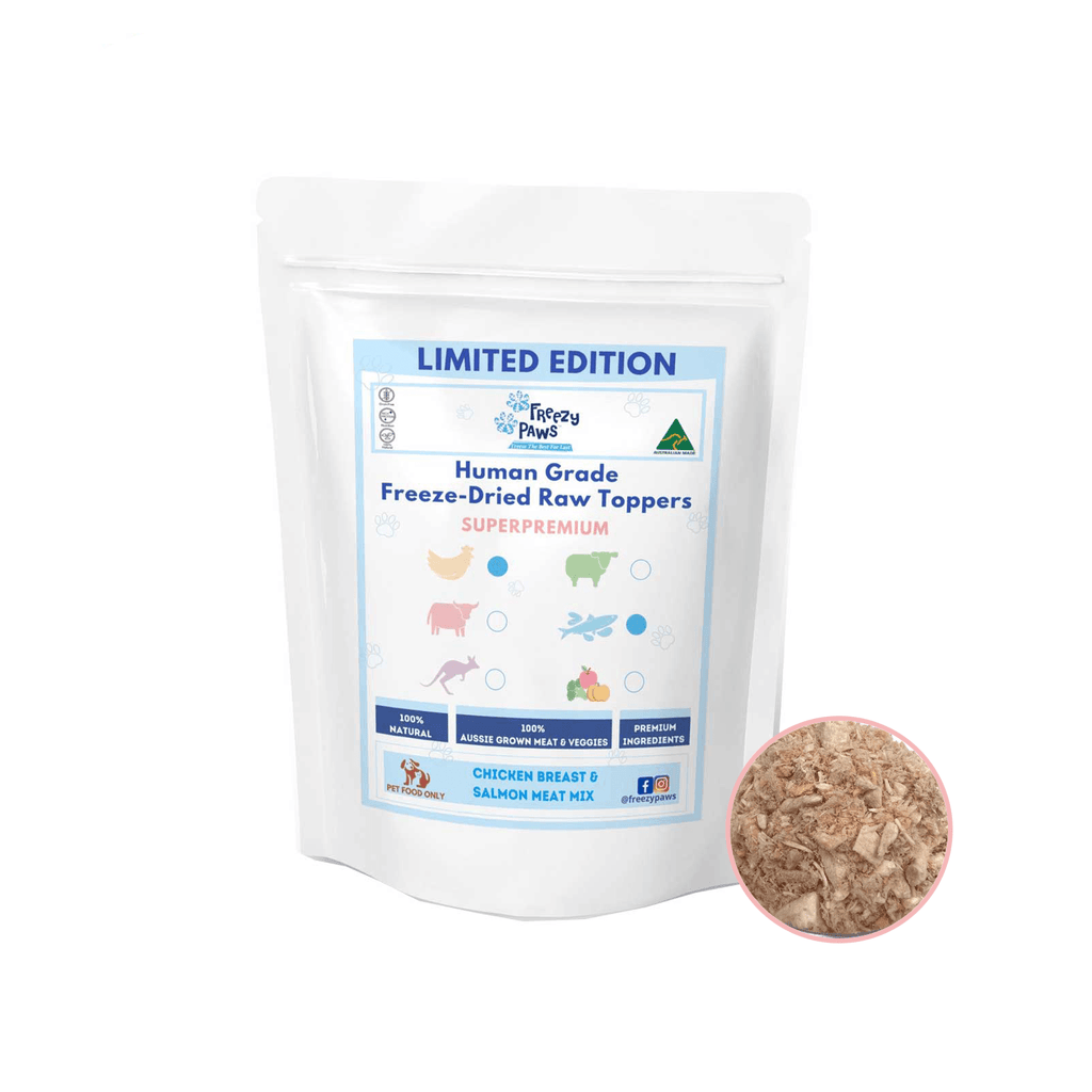 FREEZY PAWS Freeze-Dried Chicken Breast and Salmon Raw - Topper Mix 80G - Sparklet