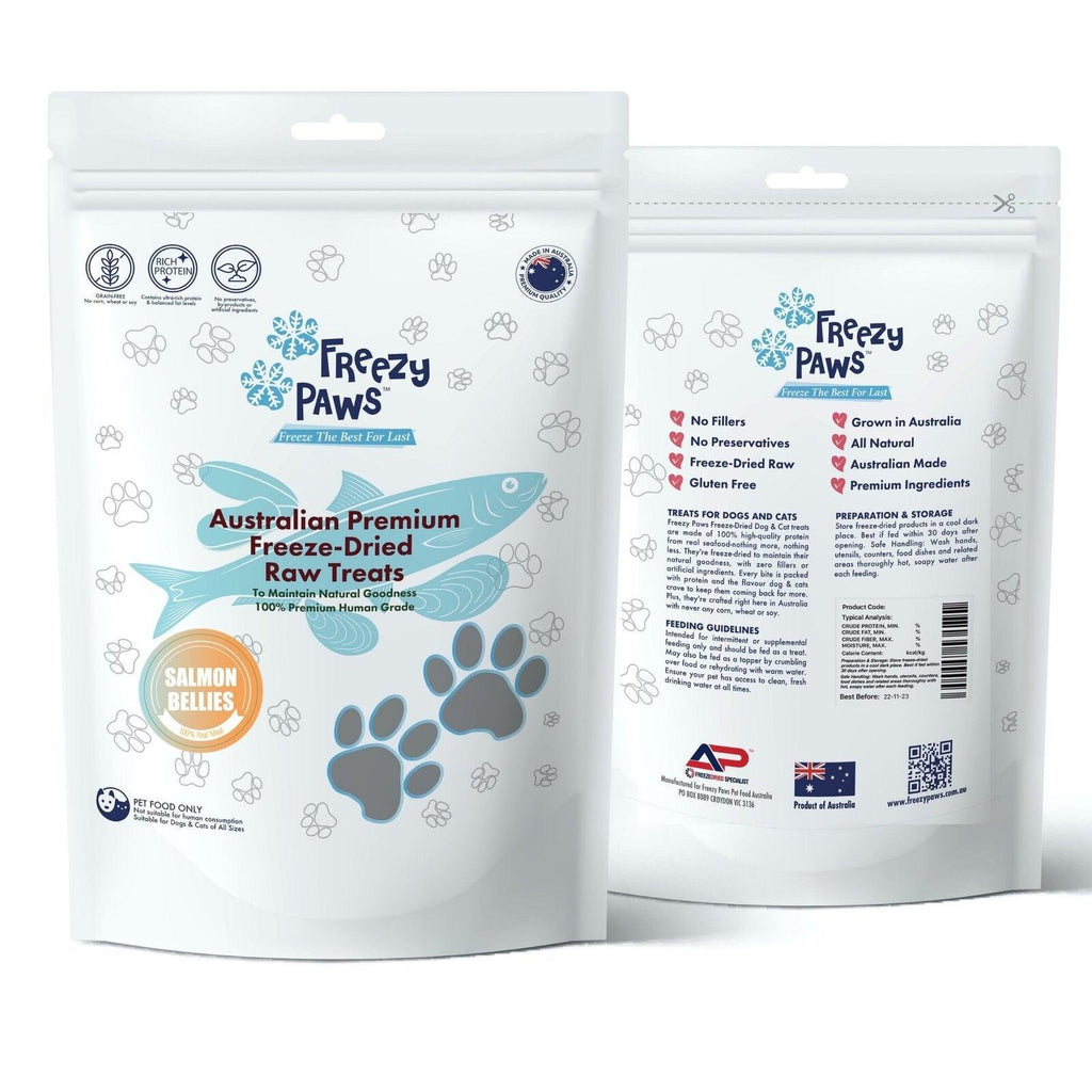 FREEZY PAWS Freeze Dried Salmon Bellies Raw - Sparklet