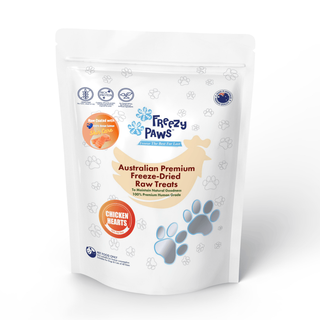 FREEZY PAWS Freeze Dried Salmon Coated Chicken Heart Raw - Sparklet