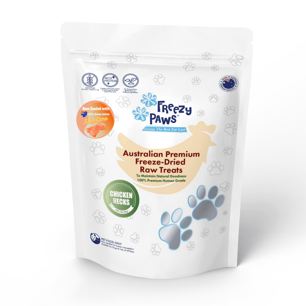 FREEZY PAWS Freeze Dried Salmon Coated Chicken Neck Raw - Sparklet