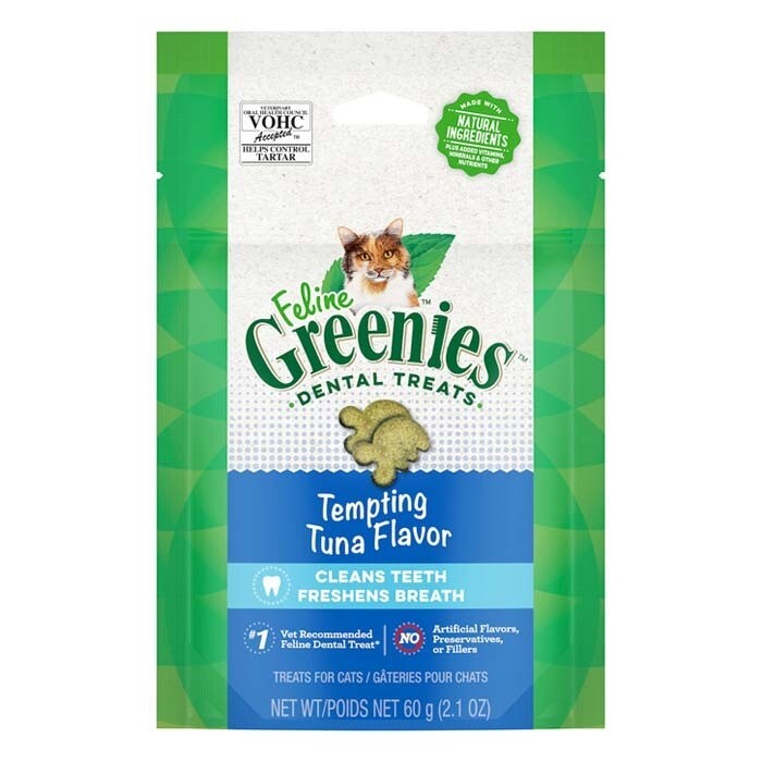 GREENIES VOHC Approved Cat Dental Treats - Tuna 60G - Sparklet