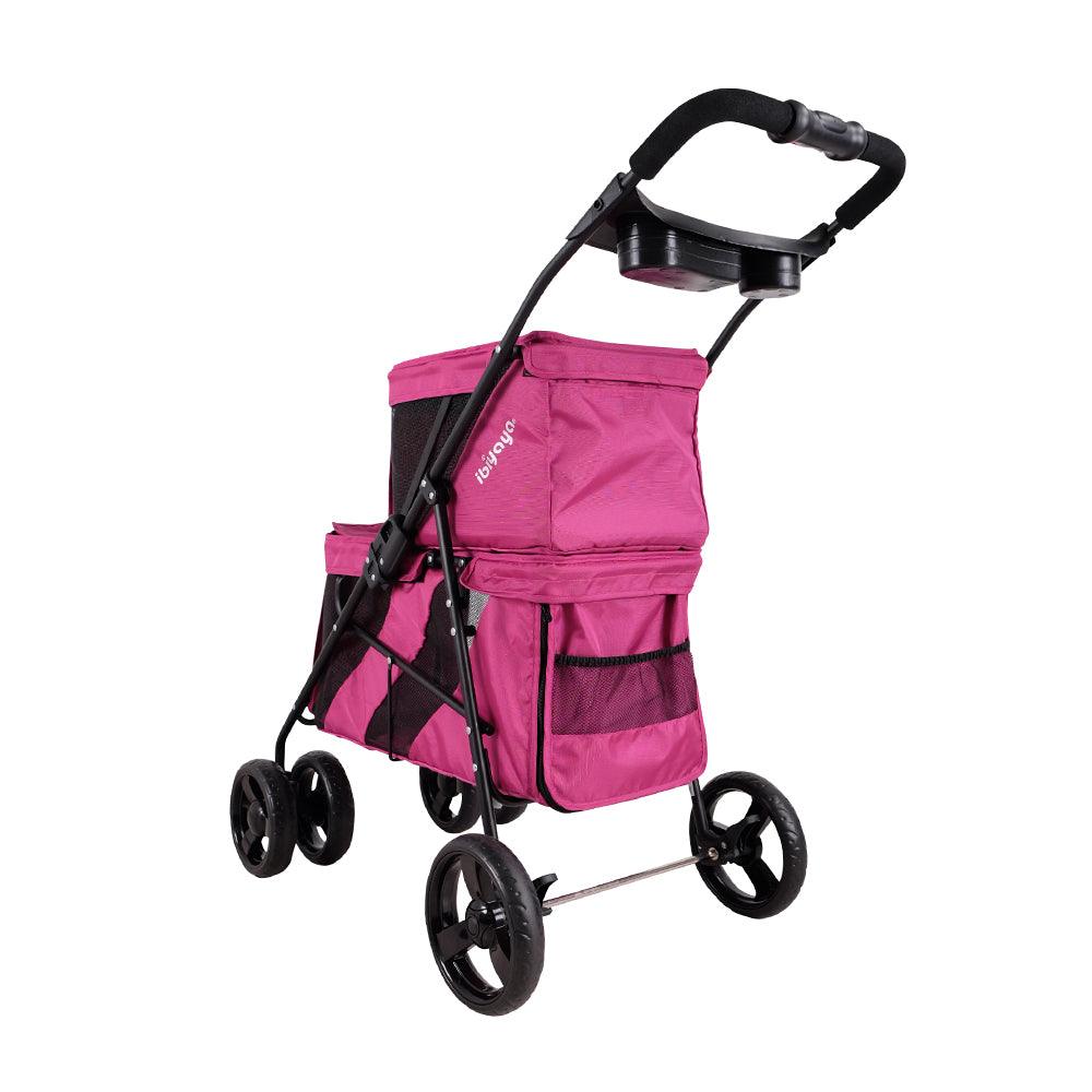 IBIYAYA Double Decker Pet Stroller for Multiple Pets - Red Violet - Sparklet