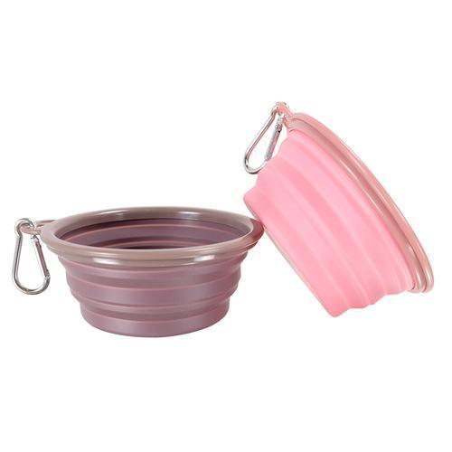 IBIYAYA Quick Bite Collapsible Travel Pet Bowl - Brown/Aubergine - Sparklet