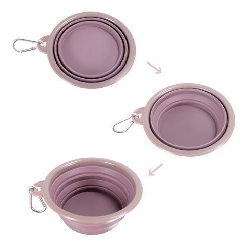 IBIYAYA Quick Bite Collapsible Travel Pet Bowl - Brown/Aubergine - Sparklet