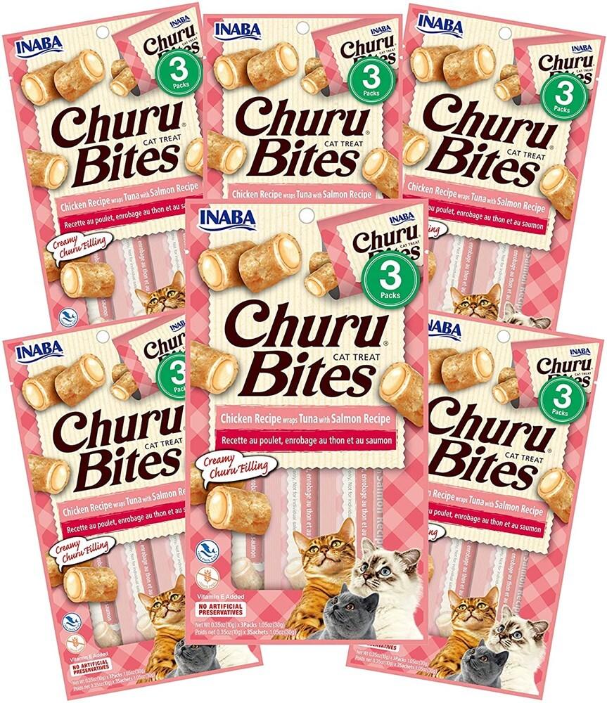 INABA Churu Bites Chicken Wraps Tuna & Salmon 6 Packs Cat Treats - Sparklet