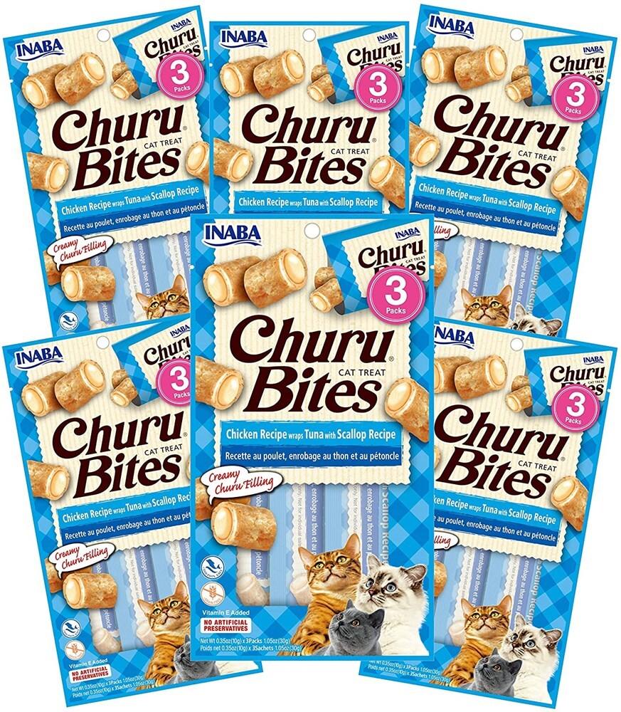 INABA Churu Bites Chicken Wraps Tuna with Scallop 6 Packs Cat Treats - Sparklet