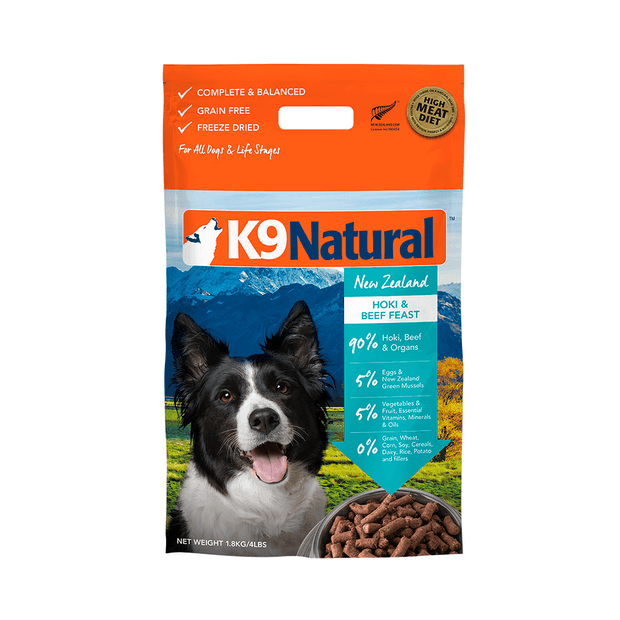 K9 Natural Freeze Dried Dog Food Beef & Hoki Feast 1.8KG - Sparklet