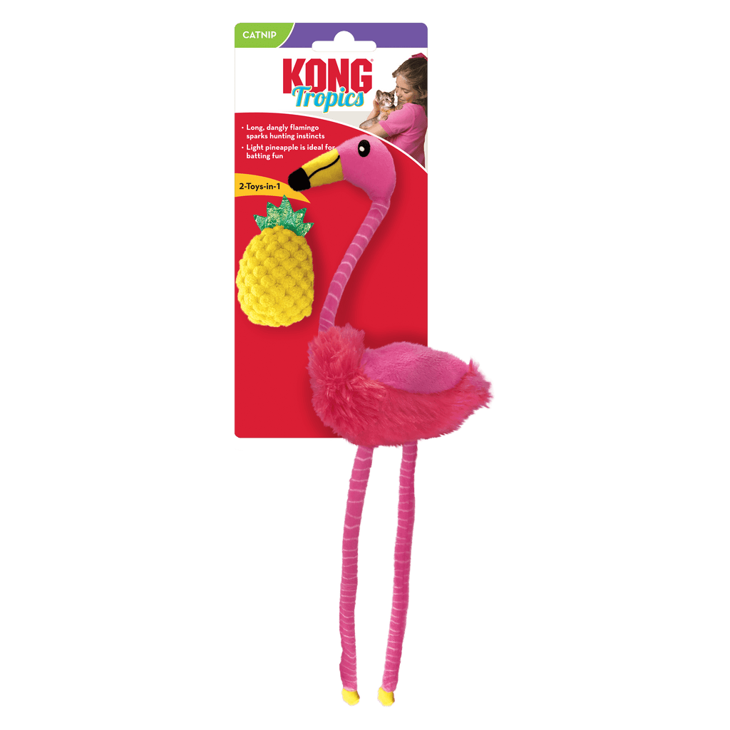 KONG Tropics Flamingo Cat 2-in-1 Catnip Toy - Sparklet