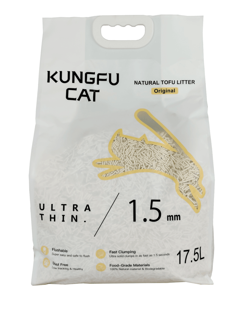 KUNGFU CAT Natural Tofu Litter 17.5L/6.5KG Original - Sparklet