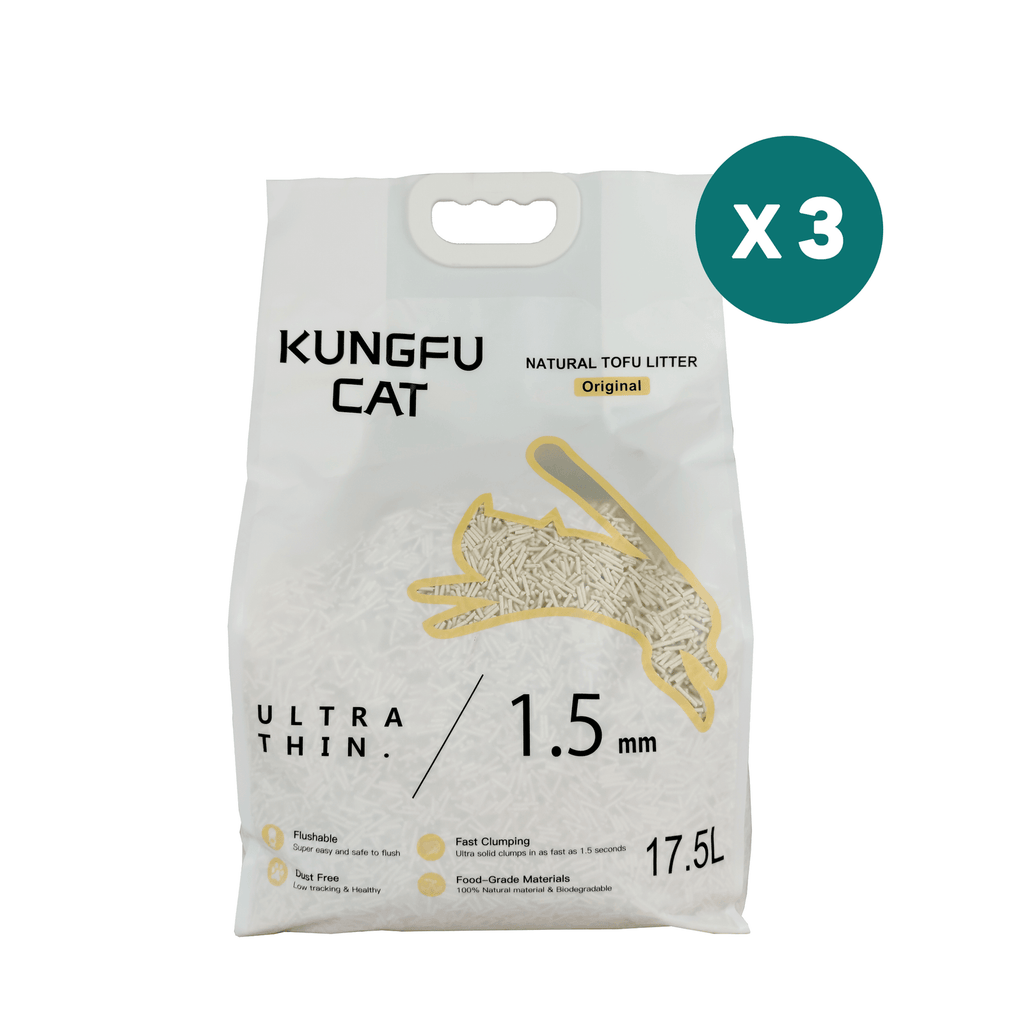 KUNGFU CAT Natural Tofu Litter 17.5L/6.5KG Original - Sparklet