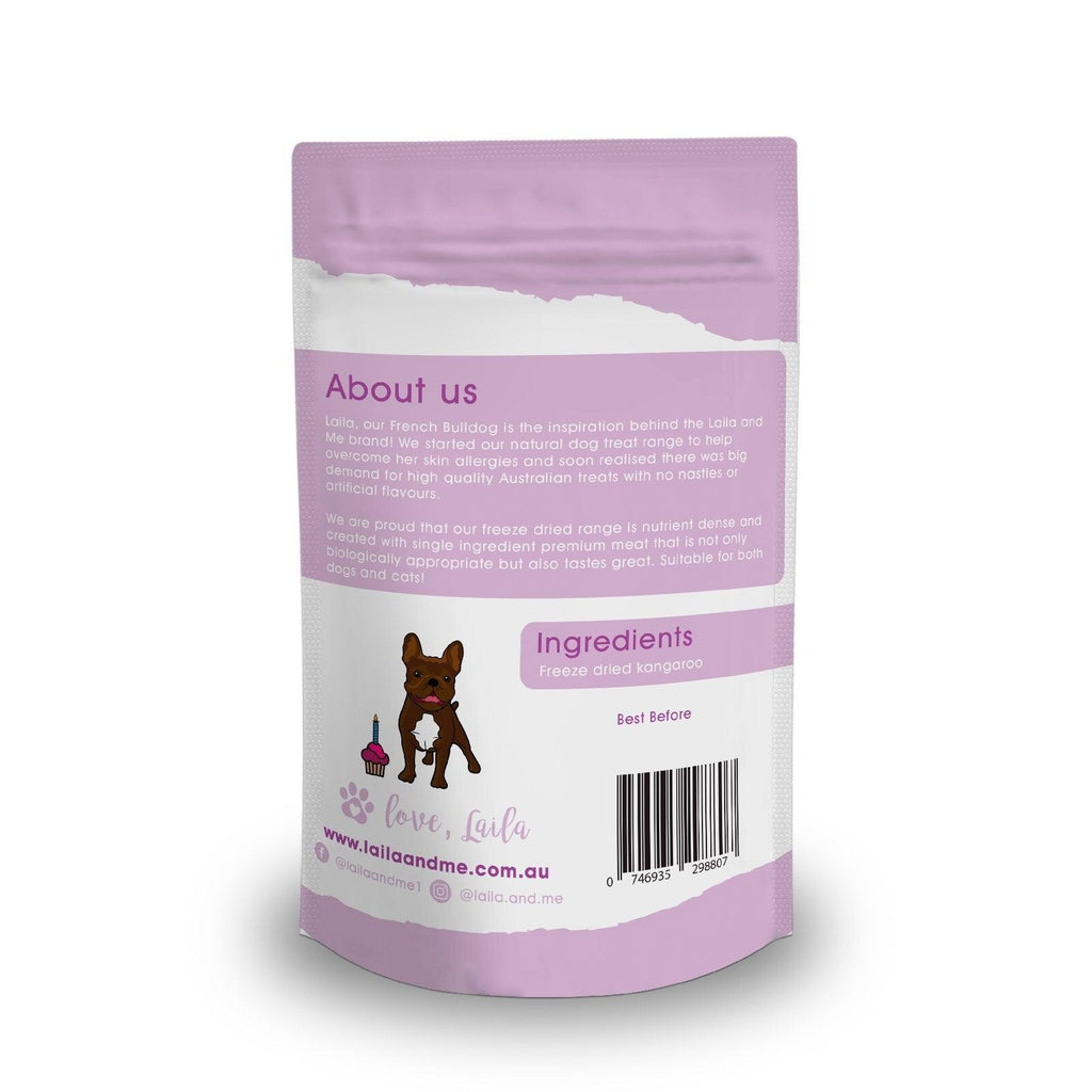 LAILA & ME Freeze Dried Australian Raw Kangaroo Treats For Cats and Dogs 140G - Sparklet