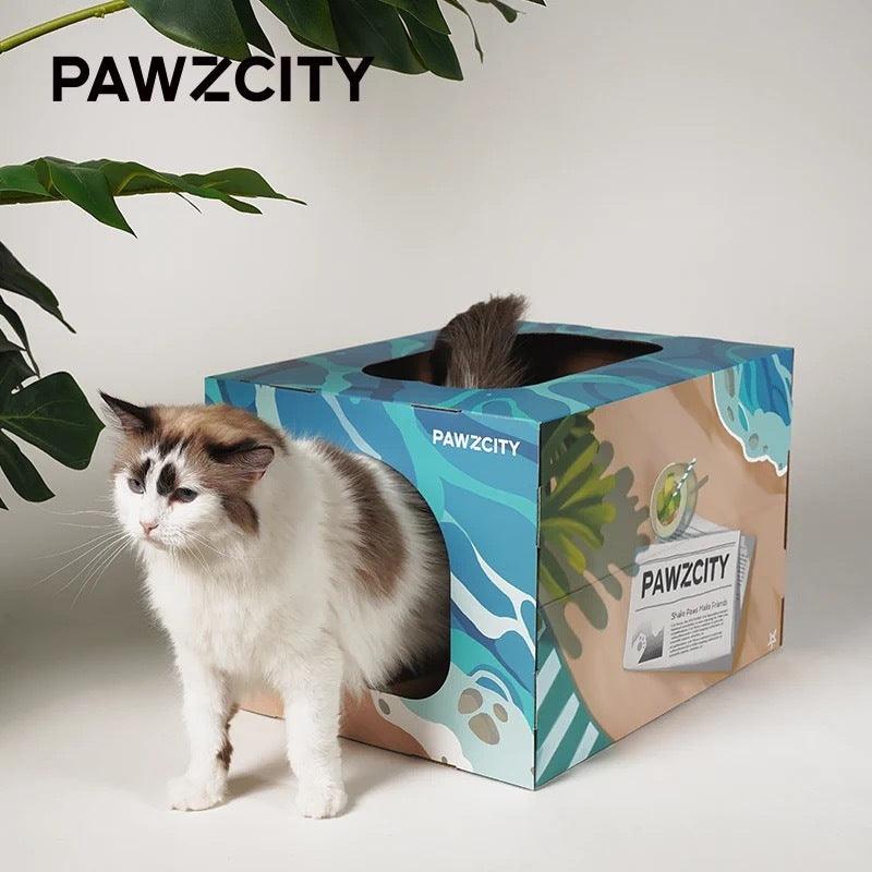 PAWZCITY Cat Scratcher House - Blue - Sparklet