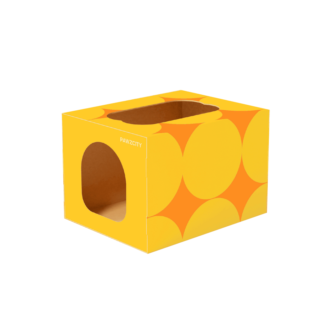 PAWZCITY Cat Scratcher House - Yellow - Sparklet