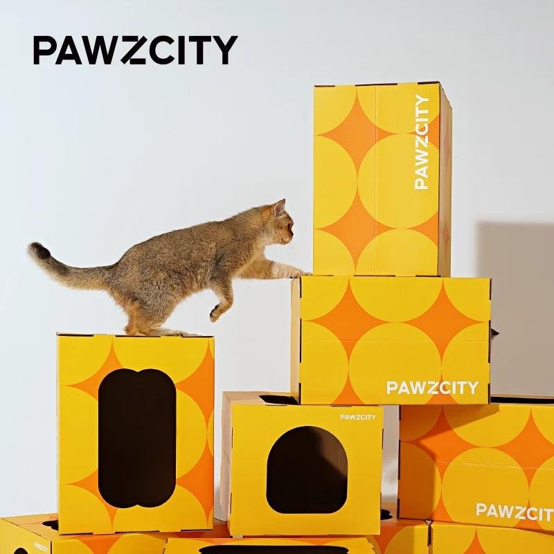 PAWZCITY Cat Scratcher House - Yellow - Sparklet