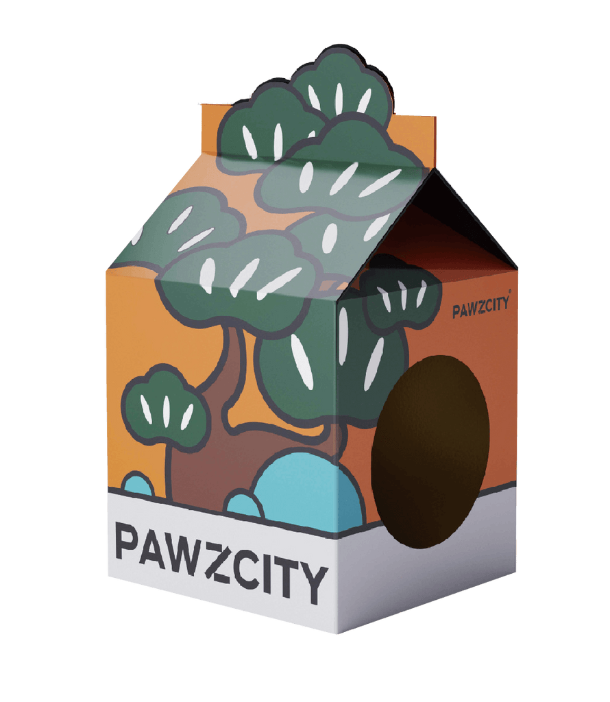 PAWZCITY Tetra-Pak Cat Scratcher House - Pine - Sparklet