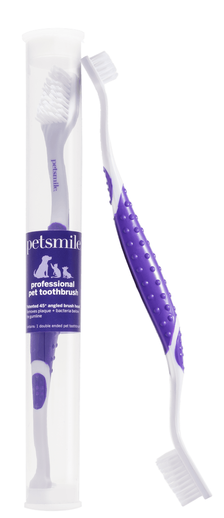 PETSMILE Professional Pet Toothbrush - Patented 45° Dual-Ended Brush Head - Sparklet