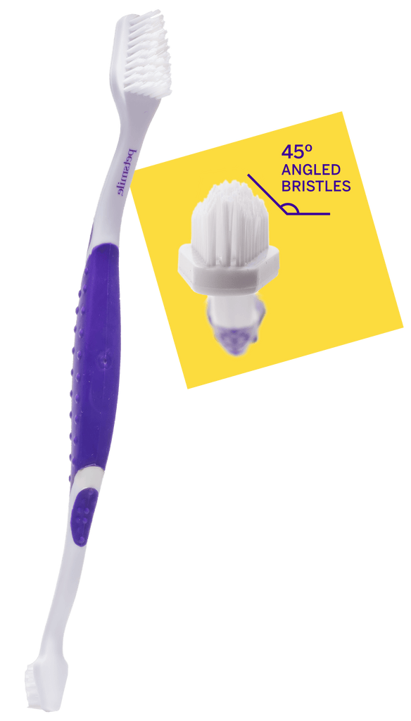 PETSMILE Professional Pet Toothbrush - Patented 45° Dual-Ended Brush Head - Sparklet