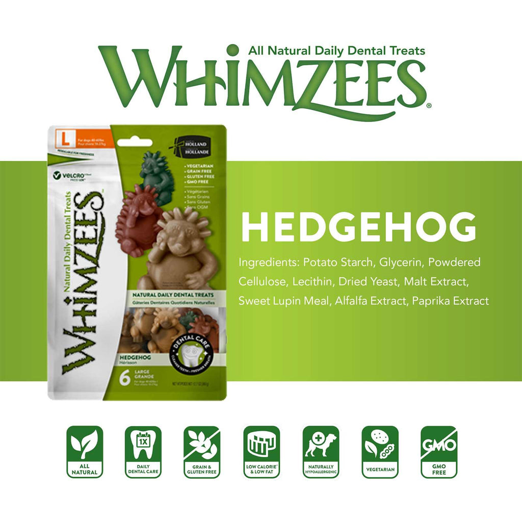 WHIMZEES Natural Daily Dental Hedgehog Chews For Adult Dog Large Breed (18-27KG) - Sparklet