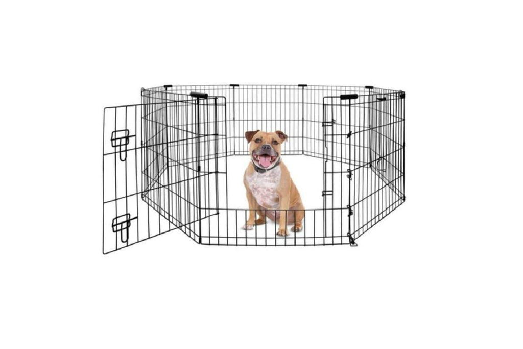 YOURS DROOLLY Puppy and Dog Exercise Pen with Door 30in - Sparklet